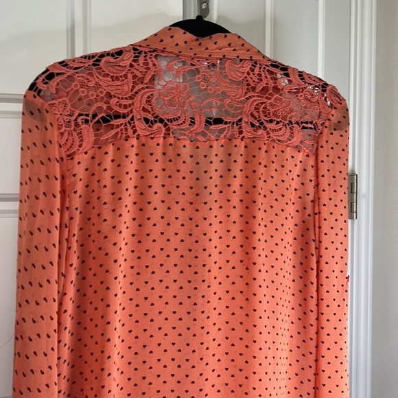 Vintage BUFFALO Sheer Heart Crochet 90s Blouse - Picture 10 of 10